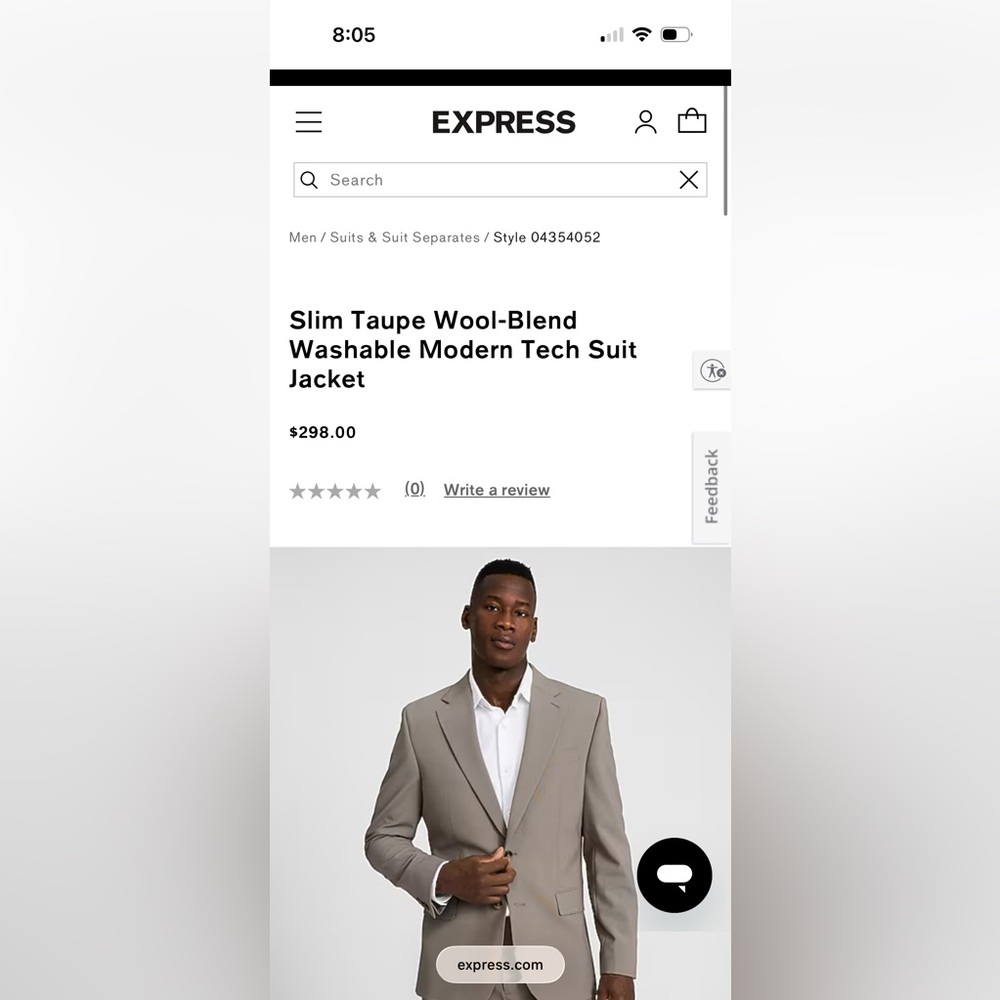 Express Taupe Modern Suit Jacket